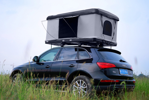 3 Палатка на крышу автомобиля РИФ Hard RT04-125, корпус черный, тент серый