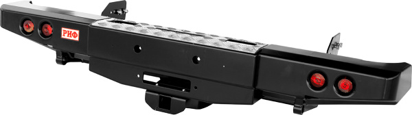 Бампер РИФ задний Mitsubishi L200 2005-2015 (1350 мм) с площ. под леб, квадр. под фаркоп и фонарями