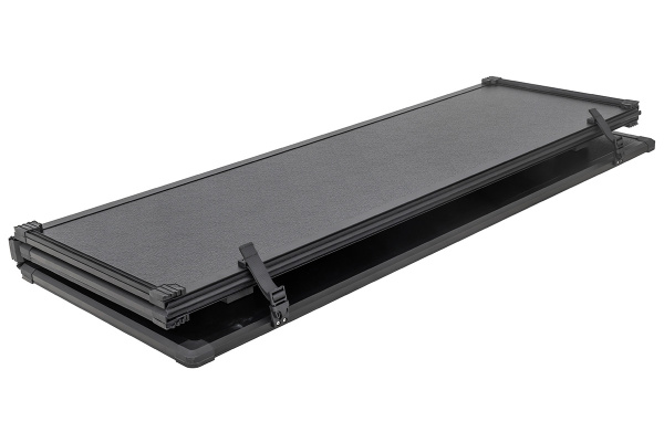 Крышка кузова РИФ для Foton Tunland V7VG9, трёхсекционная, 1680x1710/1650 мм, алюминиевая, черная