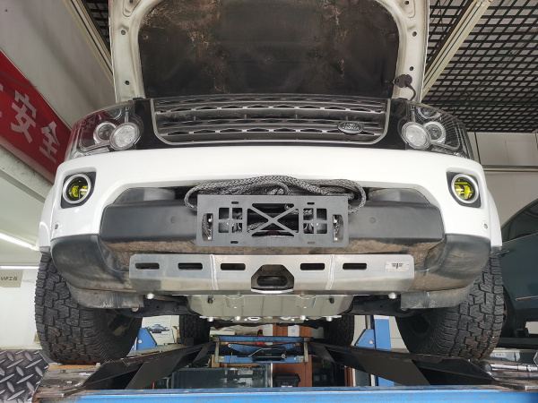 Защита Falcon радиатора, картера, РК, КПП для Land Rover Discovery 4 2009-2016, алюминий. 8 мм