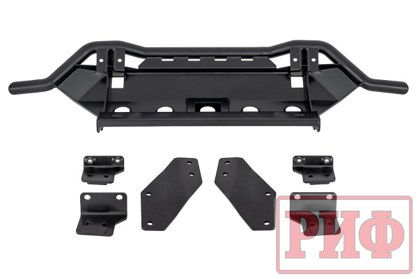 Бампер РИФ силовой передний/защита штатного бампера Lada Niva Travel (2021-2024) с защитой радиатора