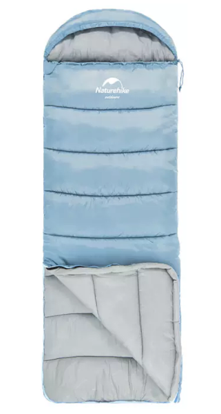 2.Мешок спальный Naturehike U250S, (190х30)х75 см, (правый) (ТК: 0°C), голубой