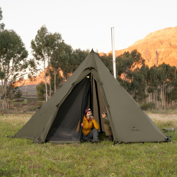 4 Палатка Naturehike Пирамидальная, коричнево-зеленая 4 Палатка Naturehike Пирамидальная, коричнево-зеленая