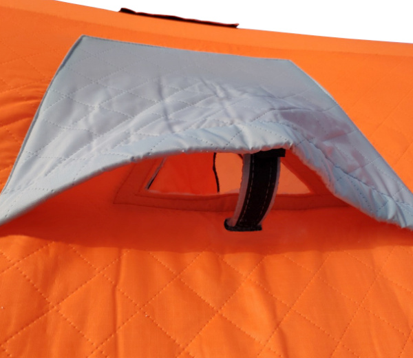 Палатка зимняя (240*240*210) оранжевая с серым