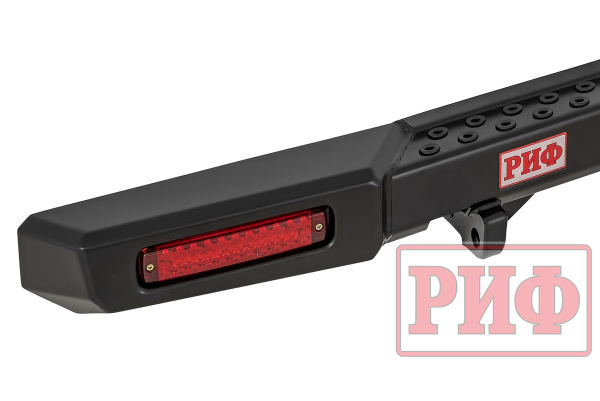 Бампер РИФ силовой задний УАЗ Буханка с фонарями, калиткой, возможностью установки фаркопа, стандарт