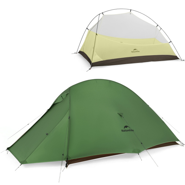 Палатка Naturehike Cloud Up Pro Si 2-местная, алюминиевый каркас, зеленая Палатка Naturehike Cloud Up Pro Si 2-местная, алюминиевый каркас, зеленая