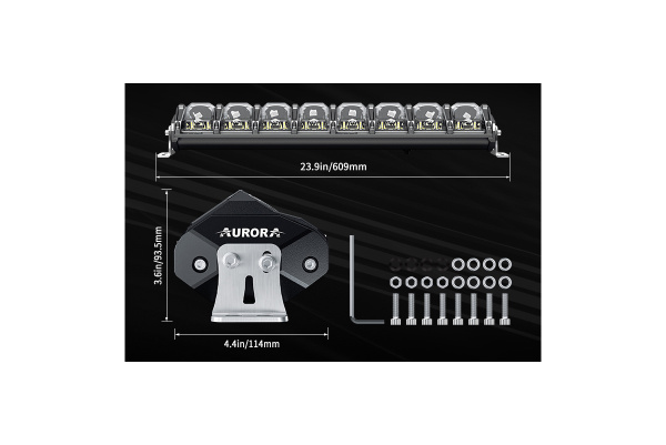 Фара комбинированного света AURORA 508 мм 248W LED (серия RGB)