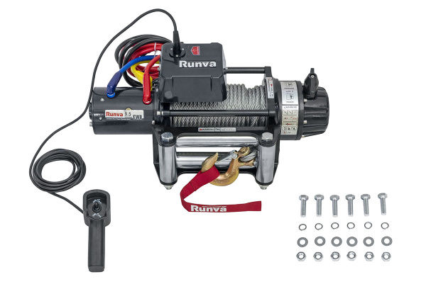 Лебёдка автомобильная электрическая 12V Runva EWB9500S 4350 кг влагозащищенная, стальной трос