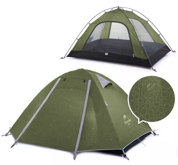 3.Палатка Naturehike P-Series 4-местная, алюминиевый каркас, зеленая 3.Палатка Naturehike P-Series 4-местная, алюминиевый каркас, зеленая
