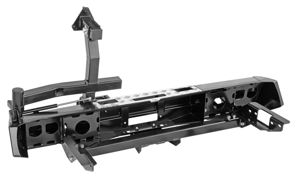 Бампер РИФ задний Toyota Hilux 2015+ с площадкой под лебёдку, квадратом под фаркоп и калиткой