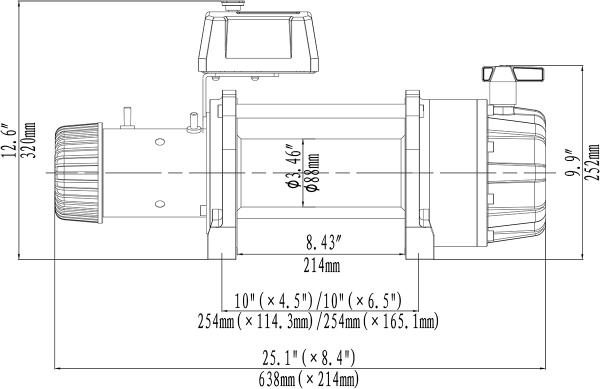 Лебёдка электрическая 24V Runva 20000 lbs (влагозащищенная)