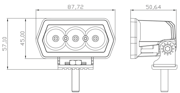 Светодиодная фара дальнего света РИФ 89 мм 15W LED
