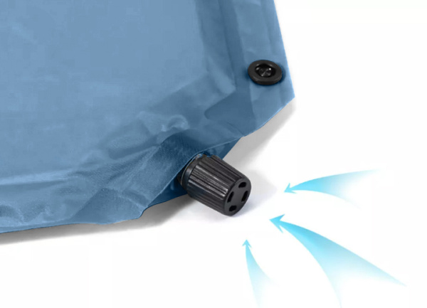 2 Коврик самонадувающийся Naturehike двойной, с подушками, 185х130х2,5 см, голубой