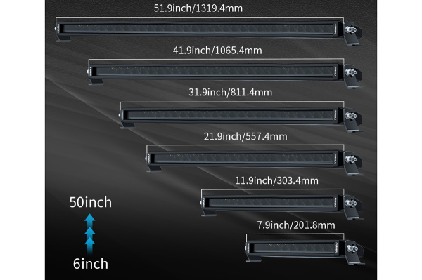 Светодиодная фара водительского света AURORA 1270 мм 250W с RGB подсветкой