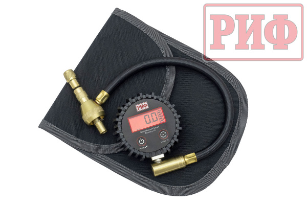 Дефлятор с манометром РИФ цифровой 2.5" с шлангом от 0,3 до 14 атм