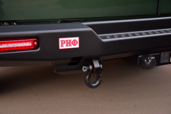 Бампер РИФ силовой задний для ГАЗ Соболь NN 4x4 с фонарями, калиткой, возможностью установки фаркопа, стандарт