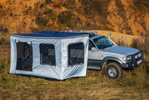 Стенки к автомобильной веерной маркизе (тамбур) РИФ 2.3х2 м, с полом (правые)