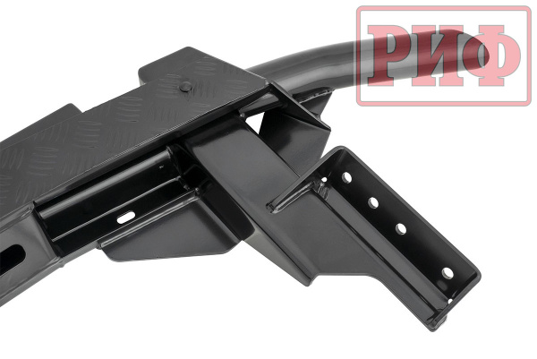 Бампер РИФ силовой задний Renault Duster 2015-2020 c квадратом под фаркоп, калиткой, подсветкой ном.