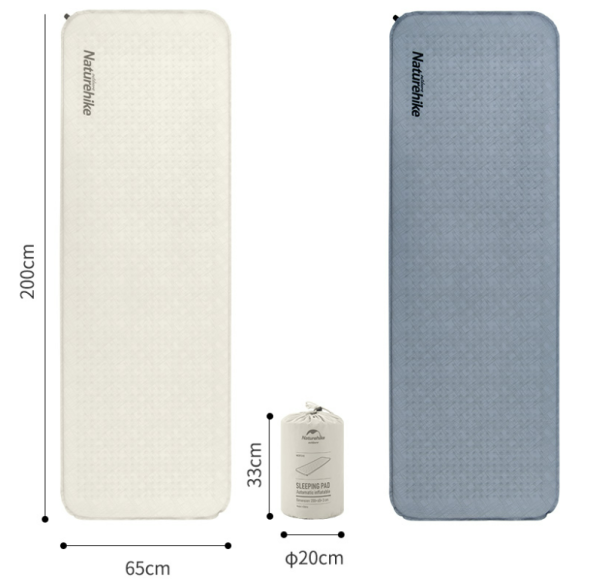 3 Коврик самонадувающийся Naturehike, 200x65x3 см, синий.