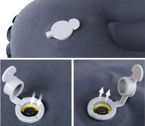 4 Подушка туристическая надувная Naturehike 42x32x11см, зеленая