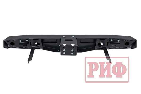 Бампер РИФ силовой задний УАЗ Хантер с площадкой под лебедку и фонарями, лифт 65 мм