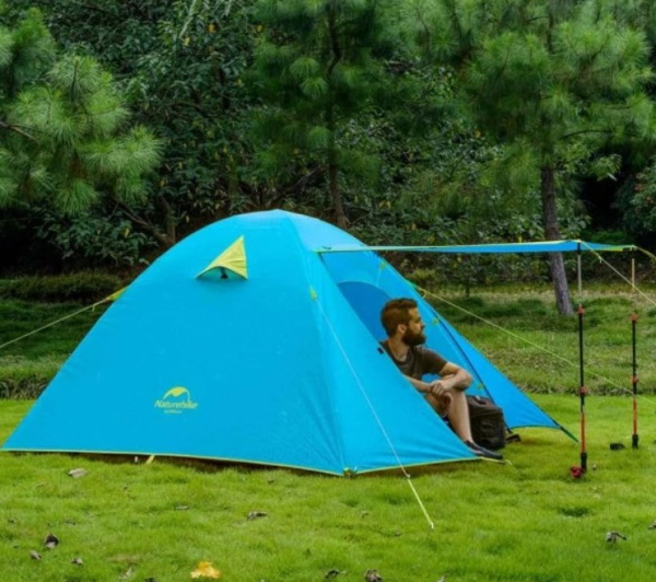 1.Палатка Naturehike P-Series 3-местная, алюминиевый каркас, голубая 1.Палатка Naturehike P-Series 3-местная, алюминиевый каркас, голубая