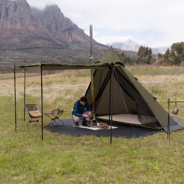 2 Палатка Naturehike Пирамидальная, коричнево-зеленая