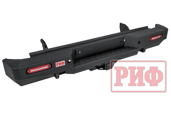 Бампер РИФ силовой задний Great Wall Poer с квадратом под фаркоп и фонарями
