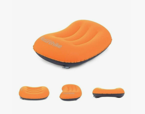 1 Подушка туристическая надувная Naturehike 42x32x11см, оранжевая