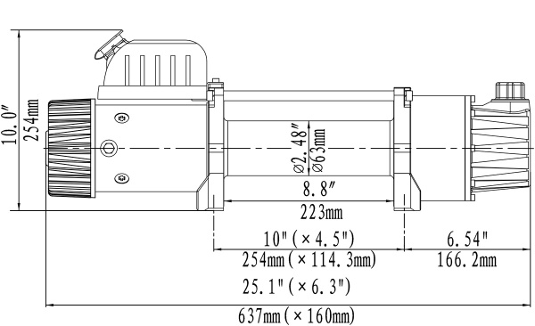 Лебёдка электрическая двухскоростная 12V Runva 12000 lbs 5443 кг