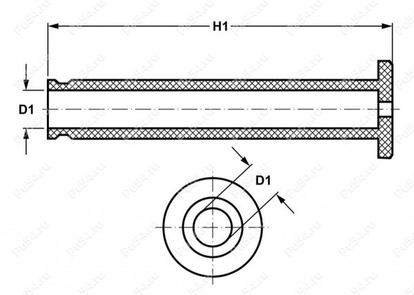 Чехол рукоятки 33*107, полиуретановый для хай-джека (hi-jack)