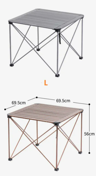 1 Стол туристический Naturehike алюминиевый, складной, серый