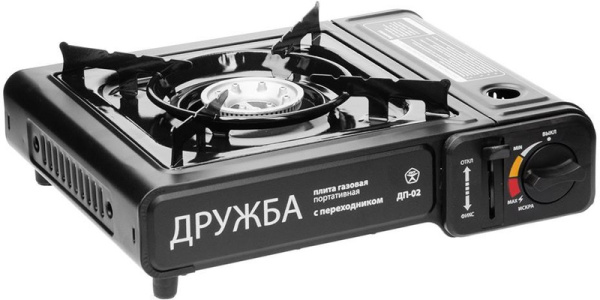 Плита газовая TOURIST ДРУЖБА, портативная, с переходником под бытовой баллон, в кейсе