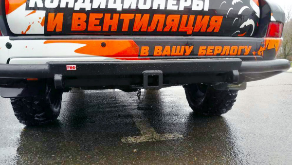 Бампер РИФ силовой задний Toyota Land Cruiser Prado 120 c квадратом под фаркоп Бампер РИФ силовой задний Toyota Land Cruiser Prado 120 c квадратом под фаркоп