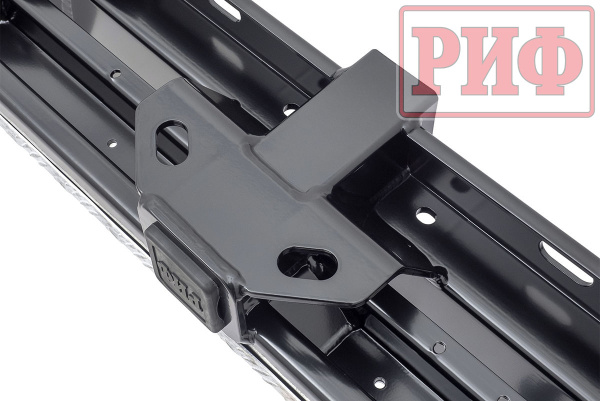 Бампер РИФ силовой задний Toyota Land Cruiser 78 2007+ с квадратом под фаркоп и фонарями