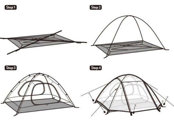 Палатка Naturehike Cloud-Creek, 2-местная, белая