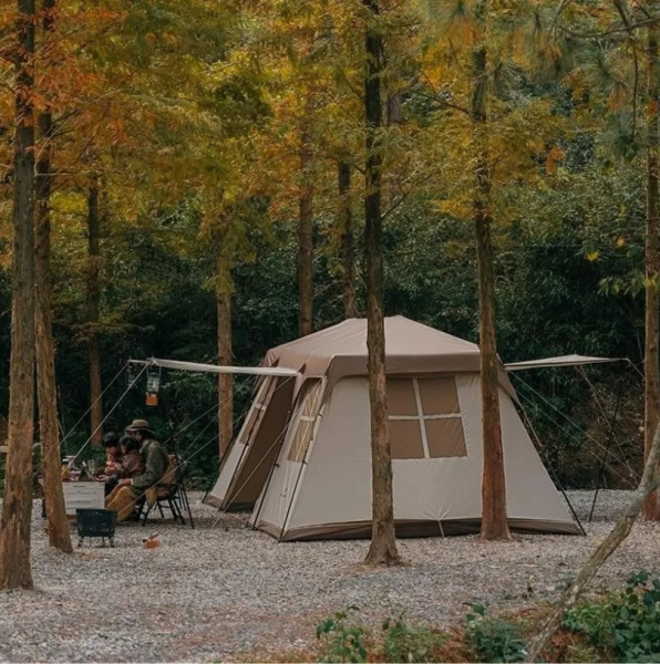 4.Палатка туристическая Naturehike Village 4-местная, алюминиевый каркас, коричневый 4.Палатка туристическая Naturehike Village 4-местная, алюминиевый каркас, коричневый
