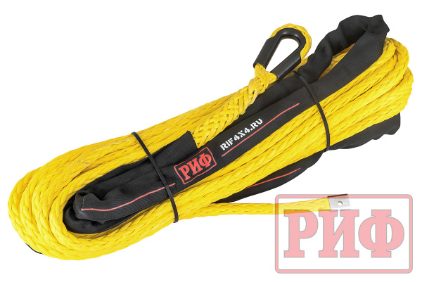 Трос для лебёдки синтетический РИФ 10 мм/26 м, желтый
