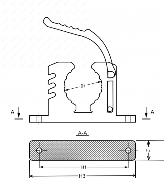 Крепление топора/стволов ружья (овал горизонт.) поперечное черный