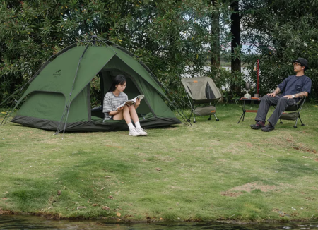 94 Палатка Naturehike 3-местная, быстросборная, зеленая