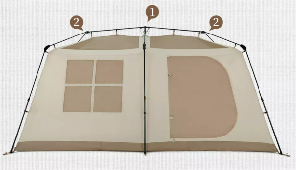 Палатка Naturehike Village 13 автоматическая 5-8-местная. коричневая