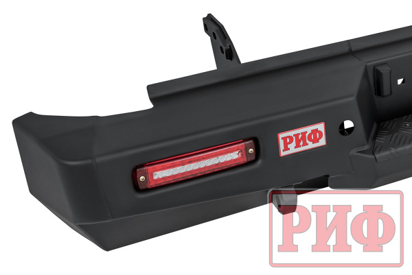 Бампер РИФ силовой задний Great Wall Poer с квадратом под фаркоп и фонарями

