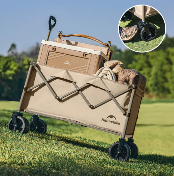 Тележка туристическая Naturehike Light 107х60х80 см, 250 л, коричневая