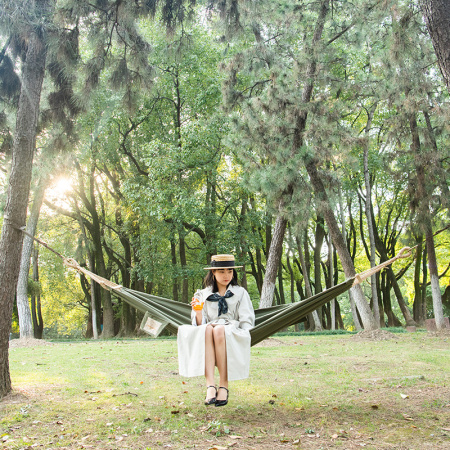 Гамак Naturehike, туристический, хлопковый, зеленый