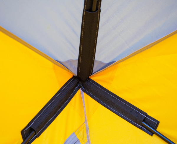 Палатка зимняя (330*330*205) желтая с серым