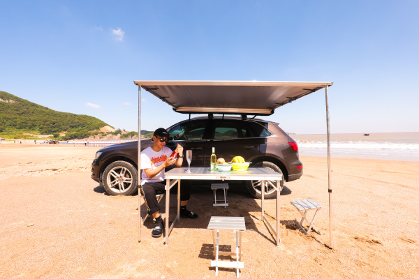 2 Маркиза автомобильная РИФ 2х2,5 м, (канвас) песочный