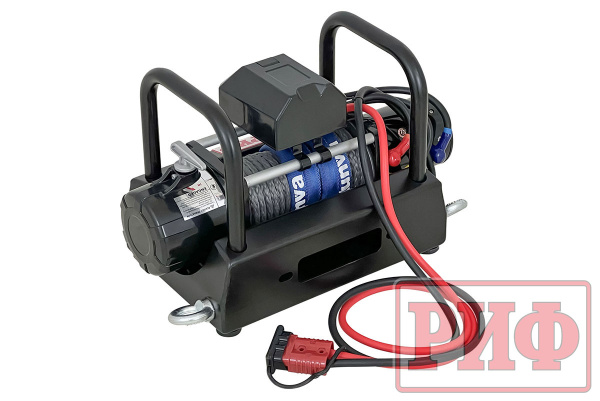 Лебёдка переносная РИФ 9000USR c площадкой на цепях и проводами (в сборе) синтетическиий трос