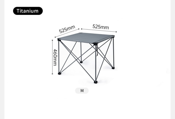 4 Стол туристический Naturehike Yamami L03 алюминиевый, 52,5х52,5х42 см, складной, титаниум
