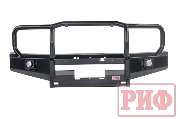 Бампер РИФ передний Toyota Land Cruiser 76/78 2007+ c доп. фарами и защит. дугой, под штат. лебедку Бампер РИФ передний Toyota Land Cruiser 76/78 2007+ c доп. фарами и защит. дугой, под штат. лебедку