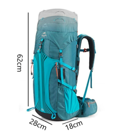 6 Рюкзак туристический Naturehike 45L, голубой 6 Рюкзак туристический Naturehike 45L, голубой